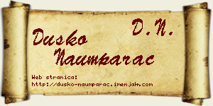 Duško Naumparac vizit kartica